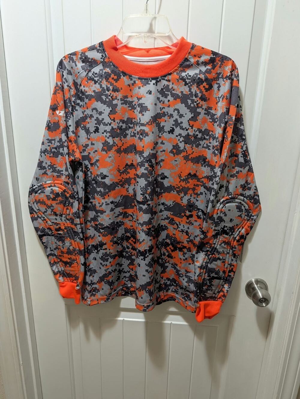 Vizari Soccer Goalie Longsleeve Top Padded Elbows Adt Black Orange Grey Men's L